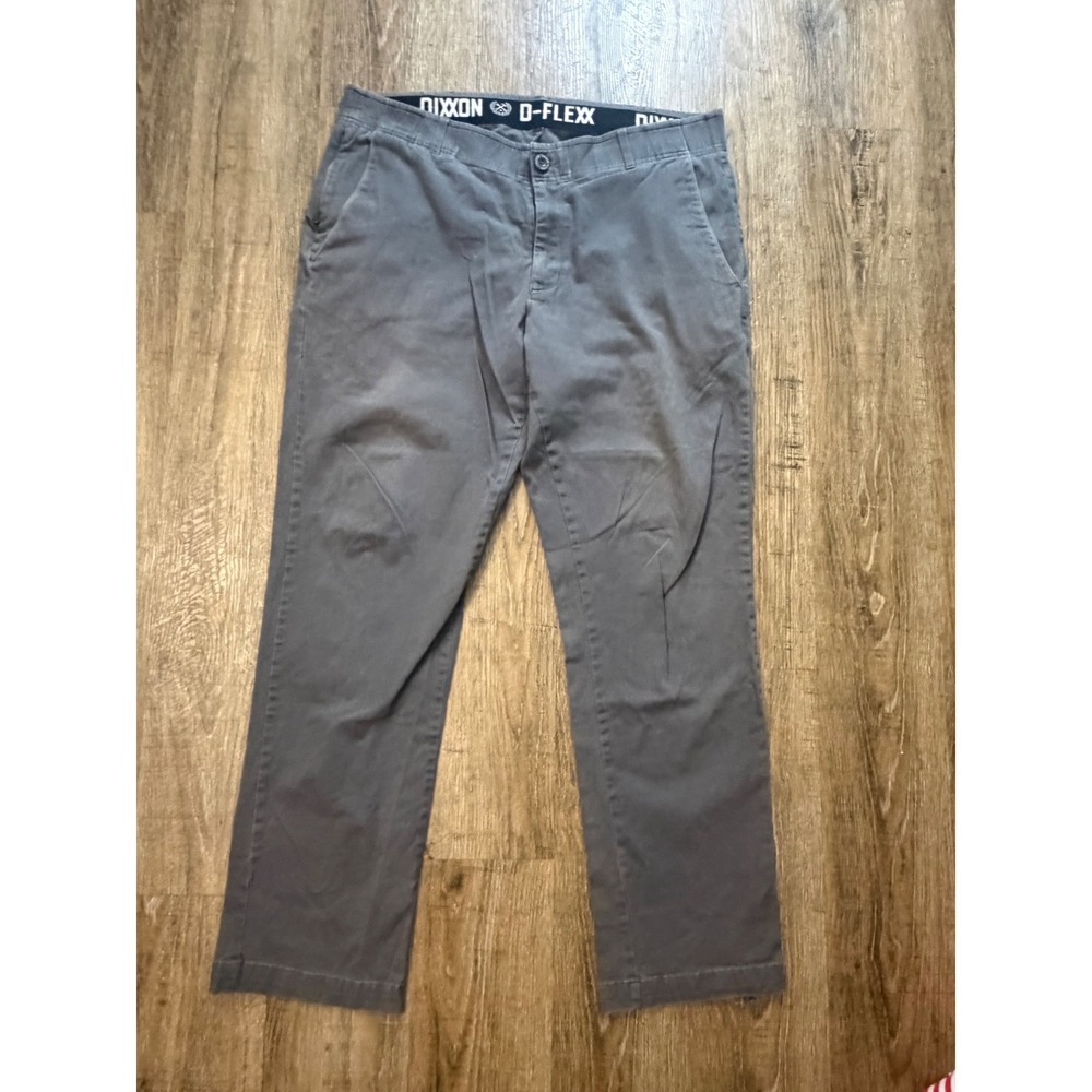 Dixxon Flannel Co D-Flexx Chino Pants Grey 38x32 Straight Leg Workwear Trousers